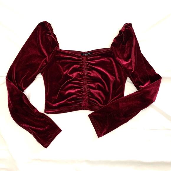 Wine Red XL Velvet Ruched Witchy Whimsigoth Pirate Cosplay Vampire Gothic Emo - Picture 1 of 8
